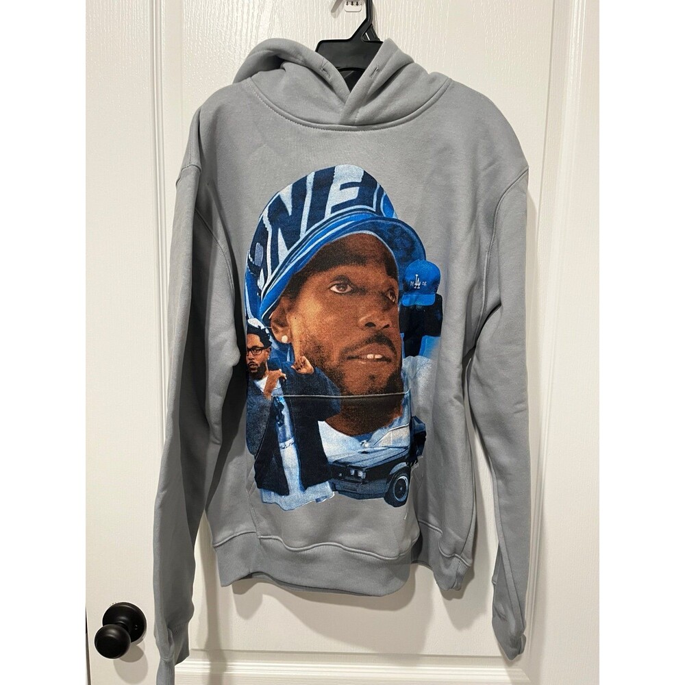 Kendrick Lamar Graphic Hoodie Grey Size M Streetwear Rap Merch NWOT